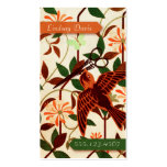 ciseaux floraux de coiffeur de rétro oiseau vintag cartes de visite personnelles
