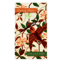 ciseaux floraux de coiffeur de rétro oiseau vintag cartes de visite personnelles