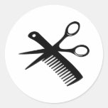 ciseaux noirs de peigne de coiffeur autocollants