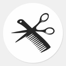 ciseaux noirs de peigne de coiffeur autocollants