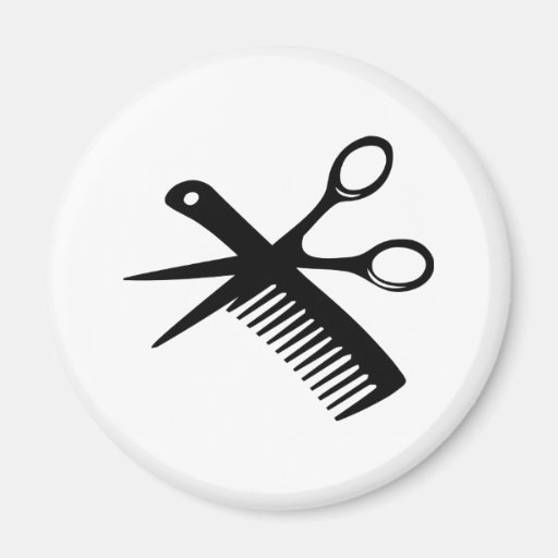 ciseaux noirs de peigne de coiffeur magnets pour réfrigérateur