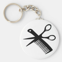 ciseaux noirs de peigne de coiffeur porte-clef