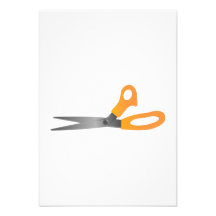 Ciseaux oranges invitation