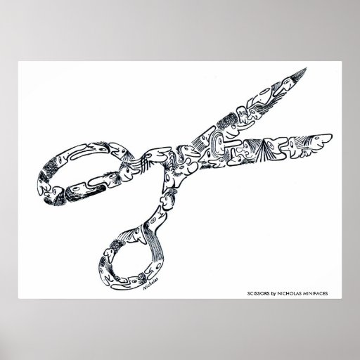 CISEAUX par NICHOLAS MINIFACES Affiches
