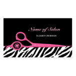 Ciseaux roses et noirs à la mode de salon de coiff cartes de visite personnelles