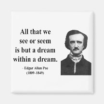 Citation 1B d'Edgar Allen Poe Aimants Pour Réfrigérateur