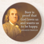 Citation de bière de Ben Franklin Dessous De Verres