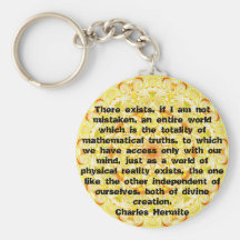 Citation de Charles Hermite au sujet des maths et  Porte-clefs
