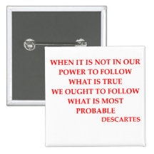 Citation de DESCARTES Badges Avec Agrafe