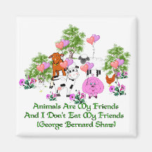 Citation de G.B. Shaw Vegetarian Aimant