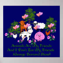 Citation de G.B. Shaw Vegetarian Poster