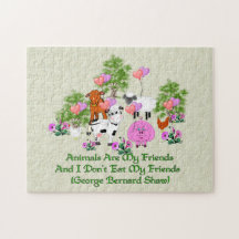 Citation de G.B. Shaw Vegetarian Puzzle Avec Photo