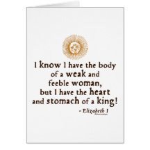 Citation de la Reine Elizabeth I Tilbury Carte