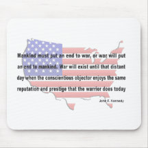 Citation de paix de JFK Tapis De Souris