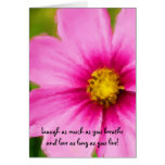 Citation de rire avec la carte rose de marguerite