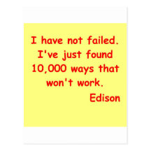 Citation de Thomas Edison Carte Postale