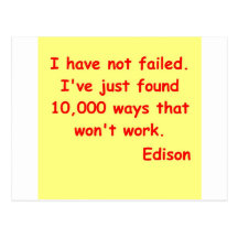 Citation de Thomas Edison Carte Postale
