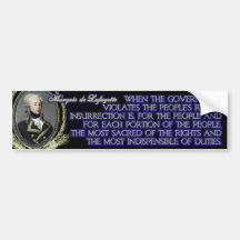 Citation du marquis De Lafayette sur l'insurrectio Adhésifs Pour Voiture