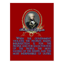 Citation du marquis De Lafayette sur l'insurrectio Carte Postale