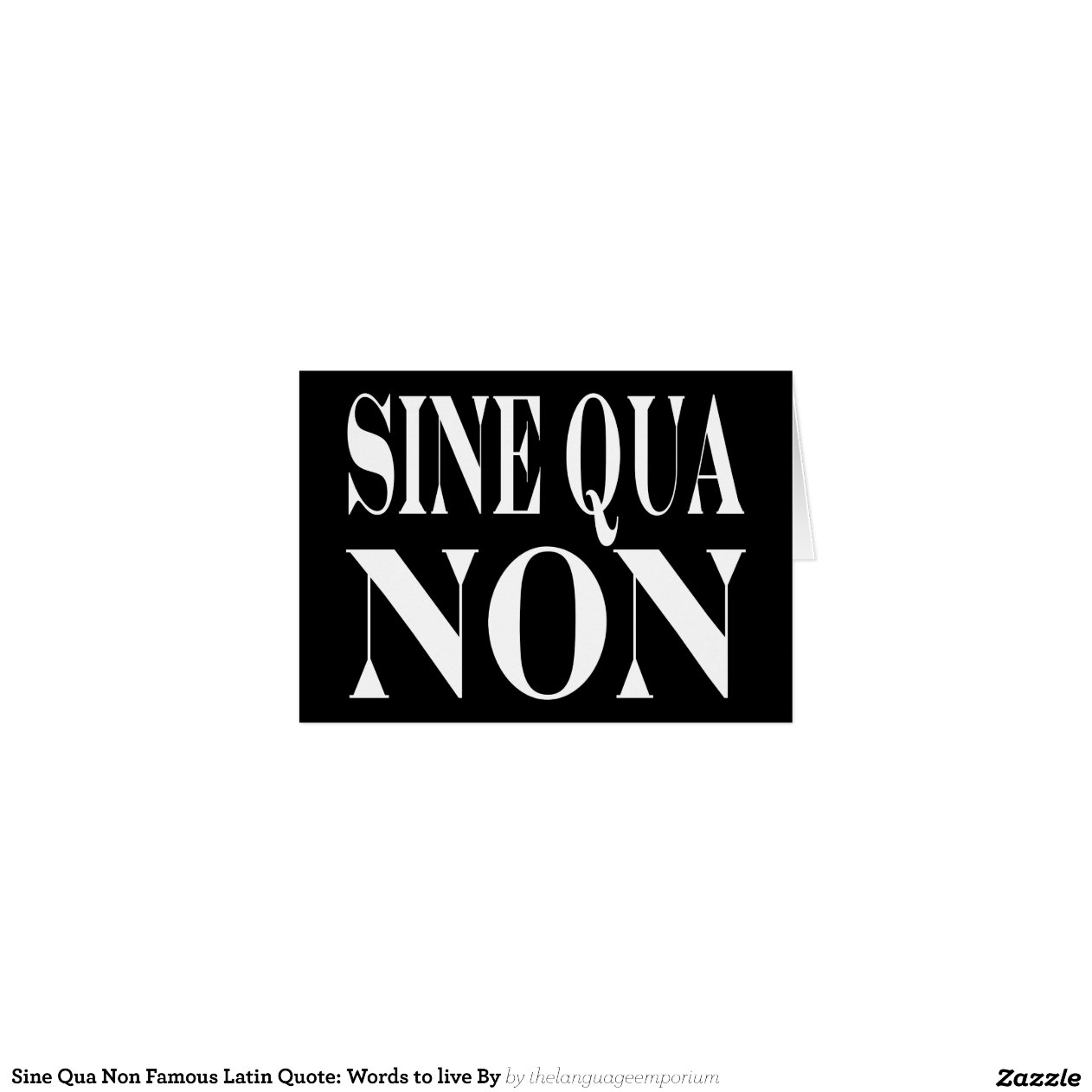 Citation latine célèbre de condition sine qua non cartes