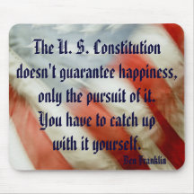Citation Mousepad de bonheur de Ben Franklin Tapis De Souris