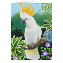 Citron Crested la carte de voeux de cacatoès