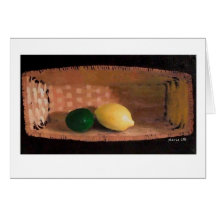 CITRON ET CHAUX DANS UN PANIER CARTE DE VŒUX