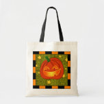 Citrouille avec le sac fourre-tout noir et orange 