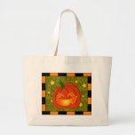 Citrouille avec le sac orange et noir de Halloween