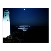 Clair de lune de phare - "laissez-moi être votre l carte postale