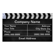 clap cinéma modèles de cartes de visite