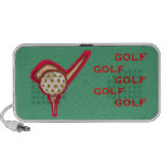 Claquez une boule de golf sur un haut-parleur de g