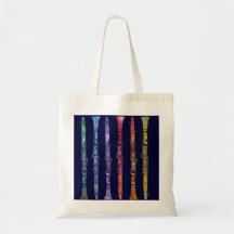 Clarinettes de crayon sur la marine sacs en toile