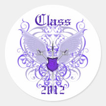 Classe à ailes par pourpre d'épées d'autocollant d