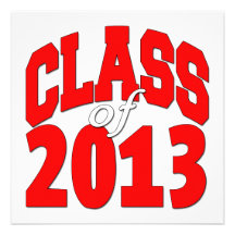 Classe de 2013 (red2) cartons d'invitation personnalisés