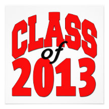 Classe de 2013 (rouge) invitations personnalisées