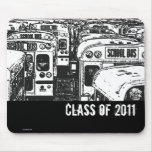 Classe d'obtention du diplôme de l'autobus scolair tapis de souris
