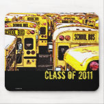 Classe d'obtention du diplôme de l'autobus scolair tapis de souris