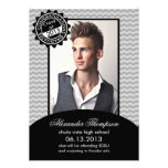 Classe grise de Chevron du faire-part 2013 d'obten invitations
