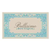 Classic Vignette Business Card Design (aqua)