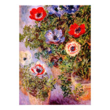 Claude Monet : Anémones Invitations Personnalisées