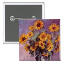 Claude Monet - bouquet des tournesols Pin's Avec Agrafe