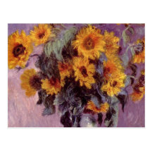 Claude Monet - bouquet des tournesols Carte Postale