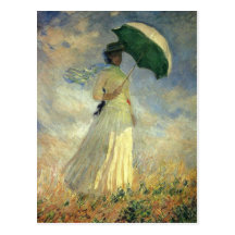 Claude Monet, "femme avec la carte postale d'un pa