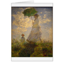 Claude Monet : Femme avec un parasol, 1875 Carte De Vœux