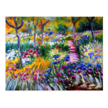 Claude Monet : Jardin d'iris par Giverny Carte Postale