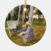 Claude Monet peignant, bord d'un bois par Sargent Décoration Pour Sapin De Noël