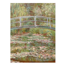 Claude Monet - pont au-dessus d'un étang des nénup Carte Postale