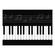Clavier de piano carton d'invitation