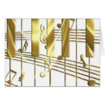 Clavier de piano d'or carte de vœux